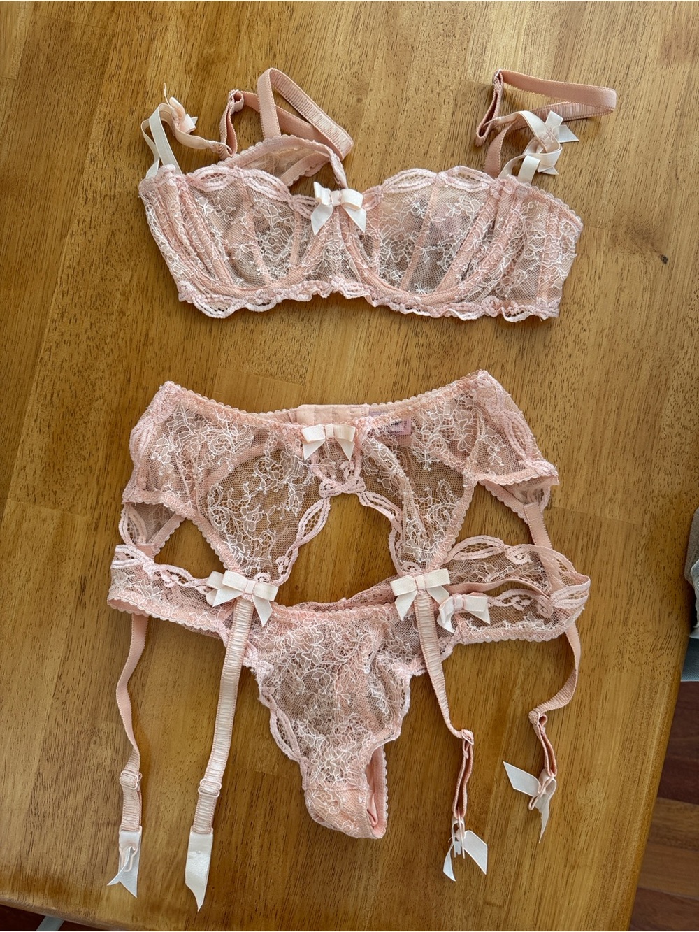 Pink Lace Lingerie Set